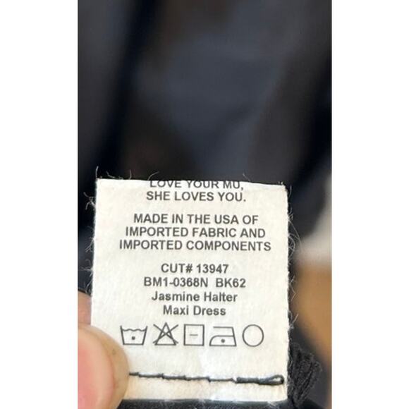 Show Me Your Mumu Jasmine Halter Maxi Dress Black Luxe Satin M NWT - Picture 8 of 10